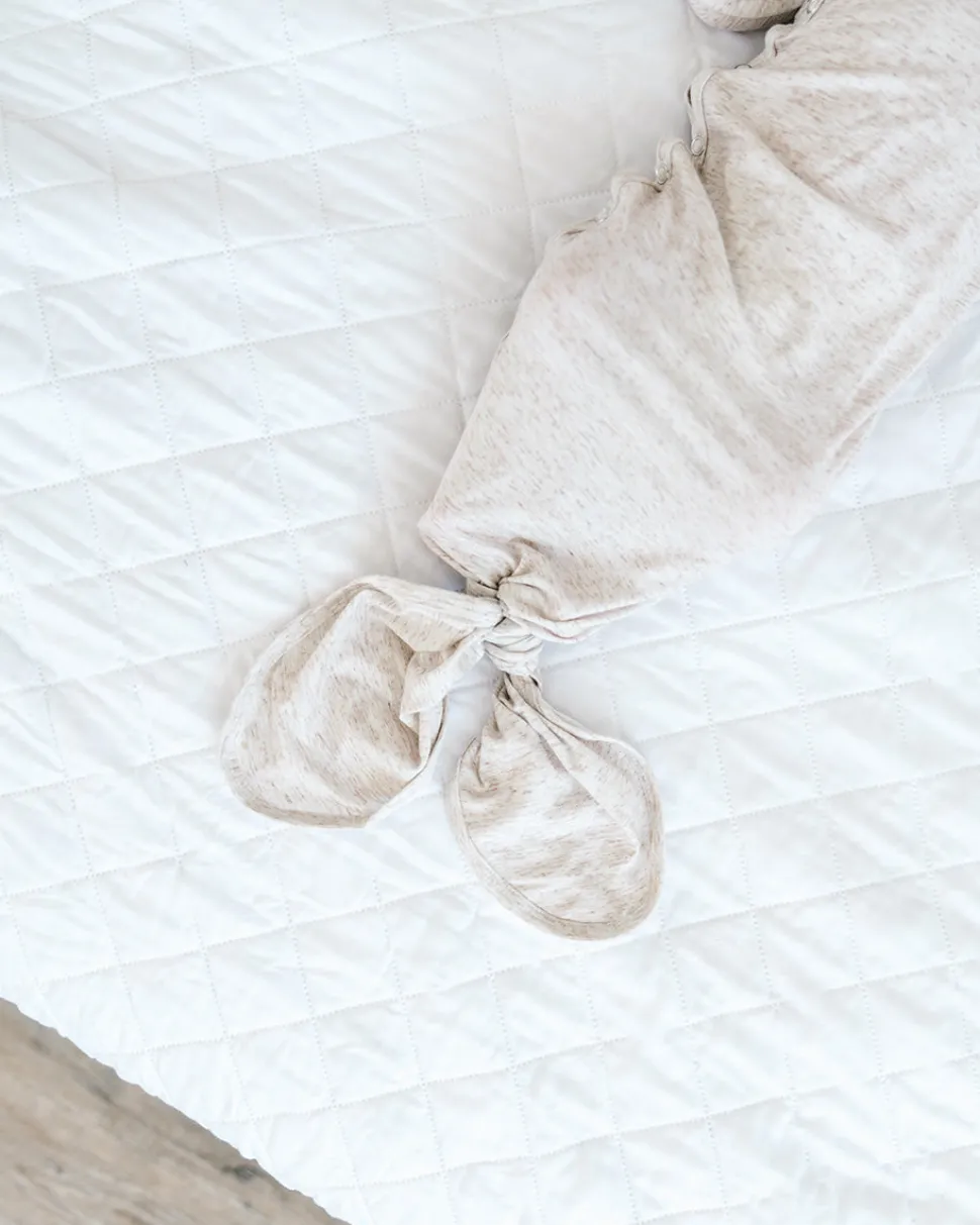 Copper Pearl Newborn Knotted Gown - Oat