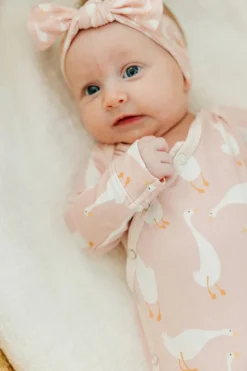 Copper Pearl Newborn Knotted Gown - Goosie
