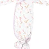 Copper Pearl Newborn Knotted Gown - Coral