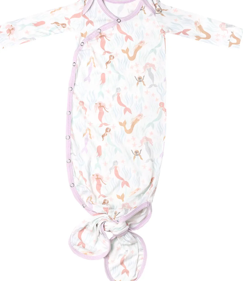 Copper Pearl Newborn Knotted Gown - Coral
