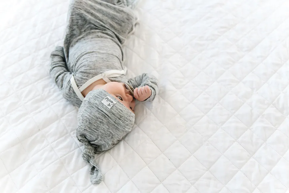 Copper Pearl Newborn Knotted Gown - Asher