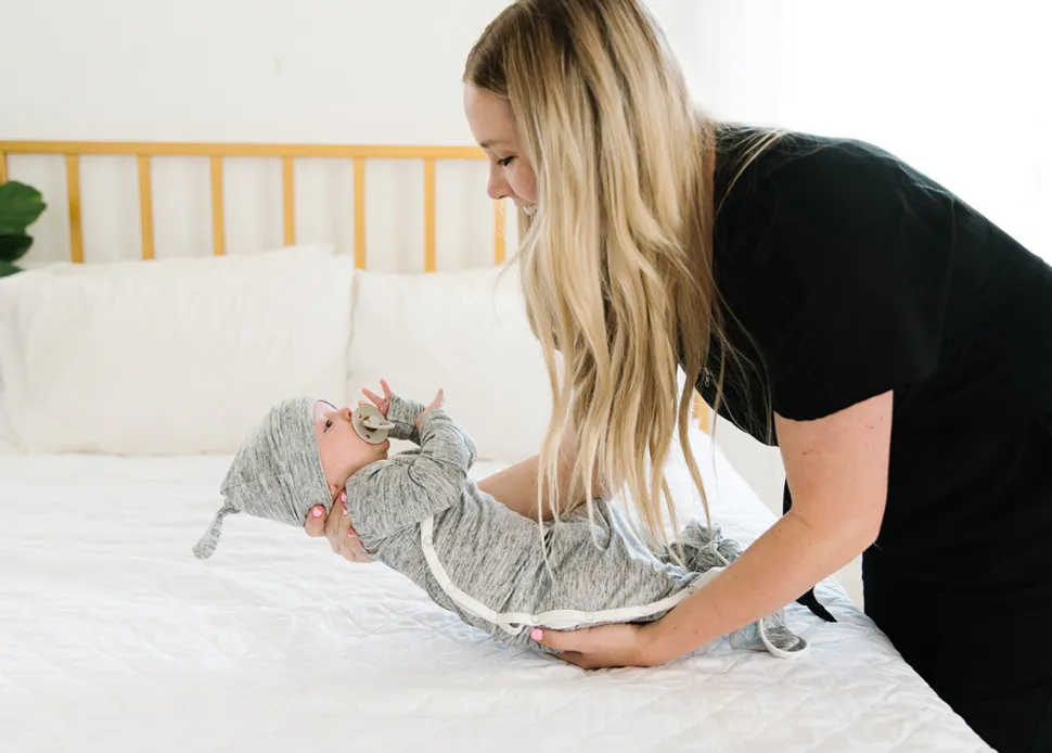 Copper Pearl Newborn Knotted Gown - Asher