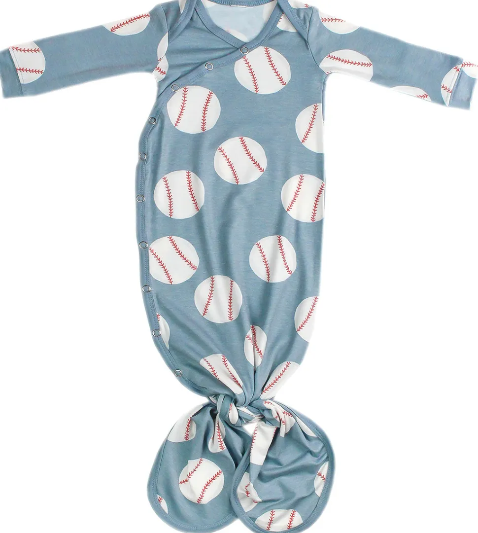 Copper Pearl Newborn Knotted Gown - Slugger