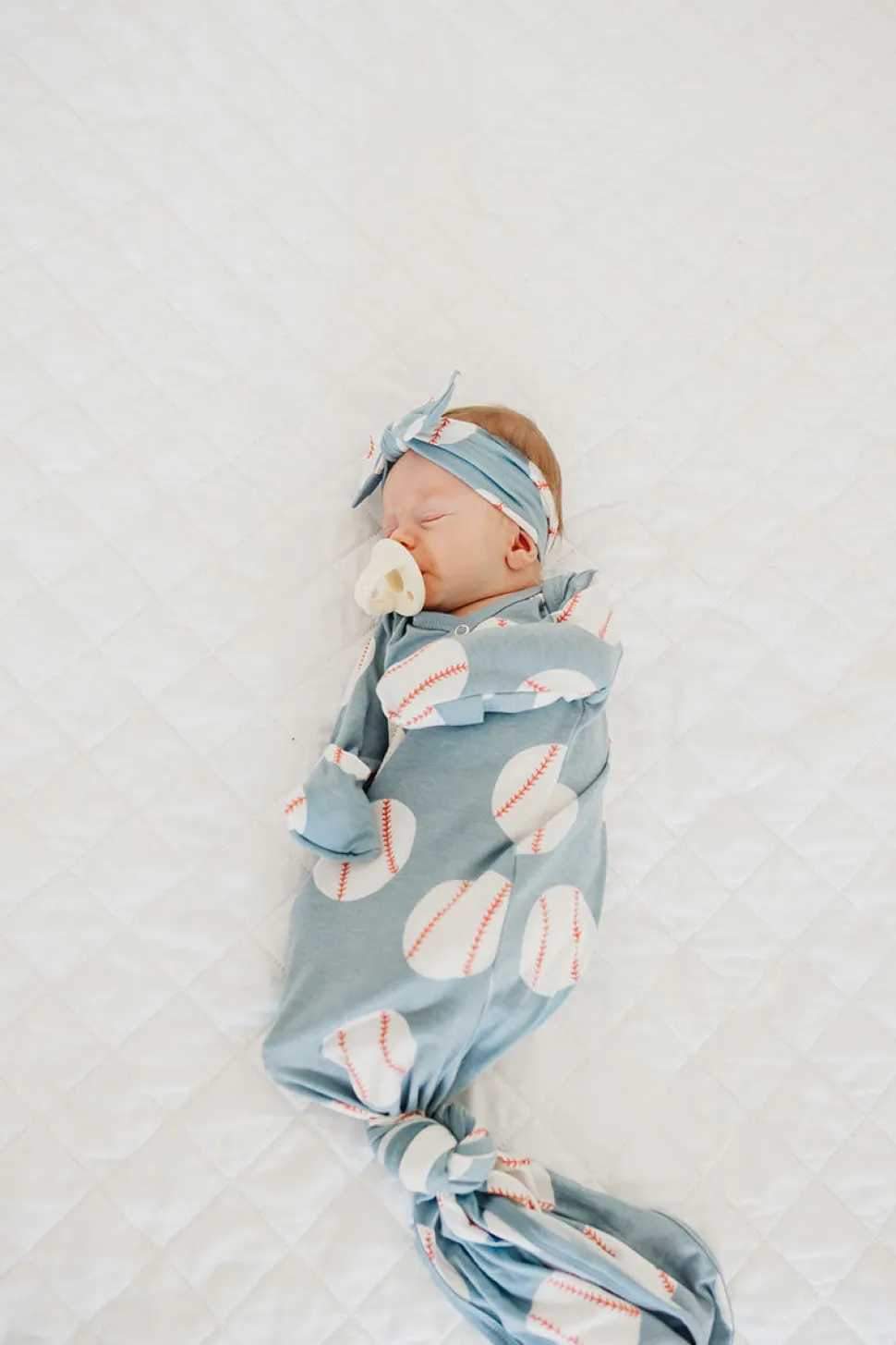 Copper Pearl Newborn Knotted Gown - Slugger