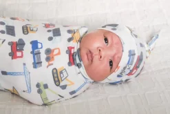 Copper Pearl Newborn Top Knot Hat - Diesel