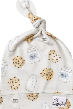 Copper Pearl Newborn Top Knot Hat - Chip