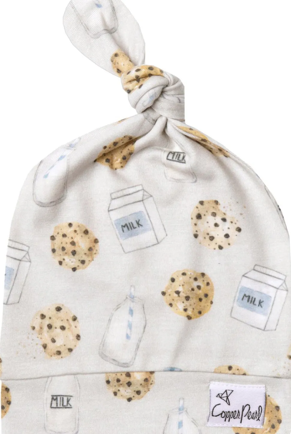 Copper Pearl Newborn Top Knot Hat - Chip
