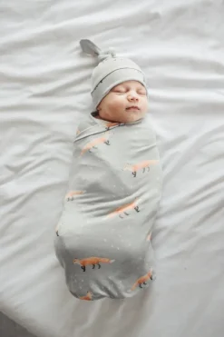 Copper Pearl Newborn Top Knot Hat - Swift