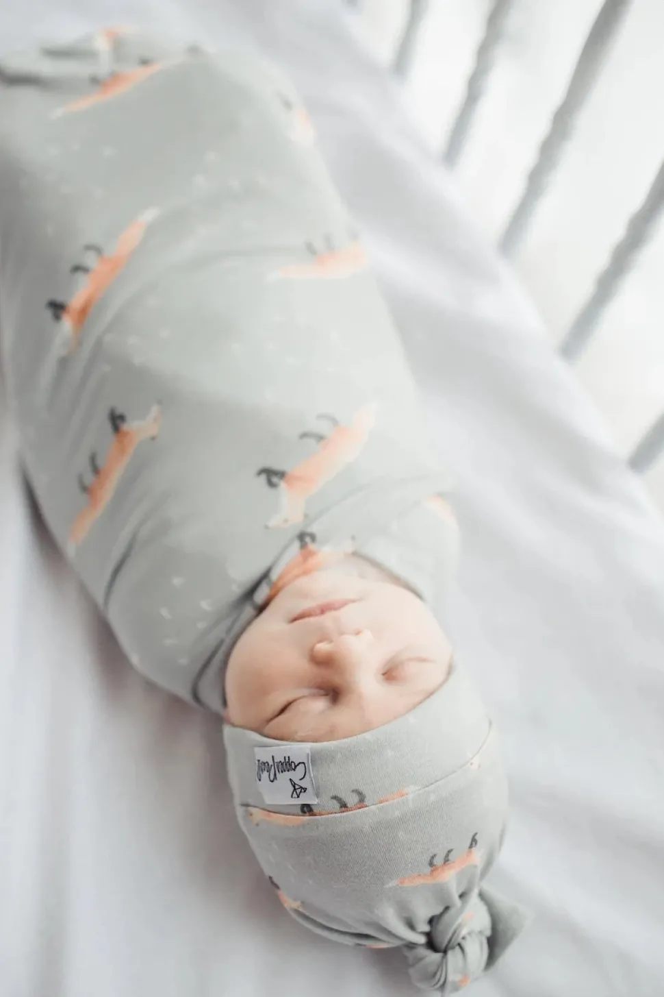 Copper Pearl Newborn Top Knot Hat - Swift