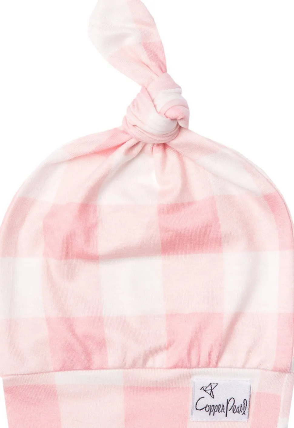 Copper Pearl Newborn Top Knot Hat - London