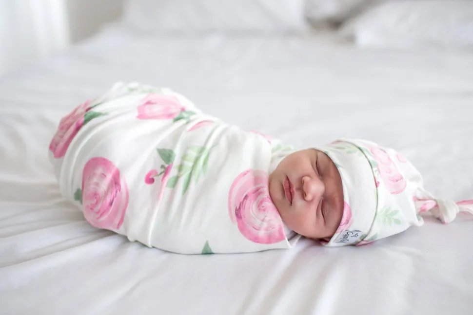 Copper Pearl Newborn Top Knot Hat - Grace