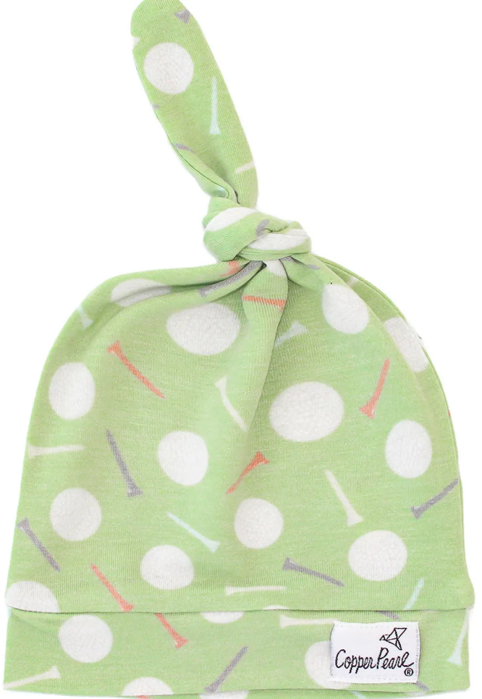 Copper Pearl Newborn Top Knot Hat - Bogey