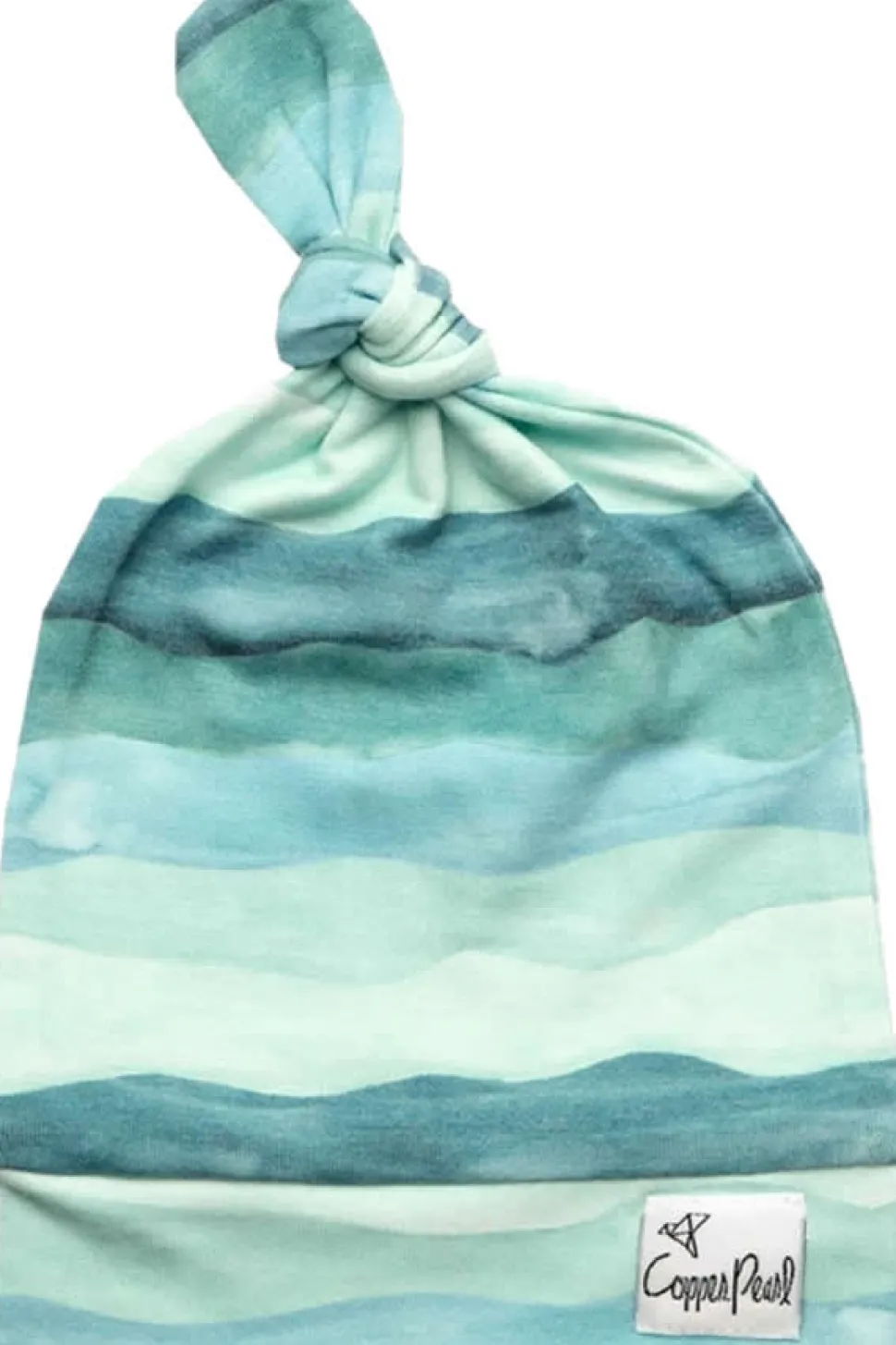 Copper Pearl Newborn Top Knot Hat - Waves