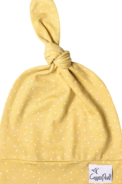 Copper Pearl Newborn Top Knot Hat - Marigold