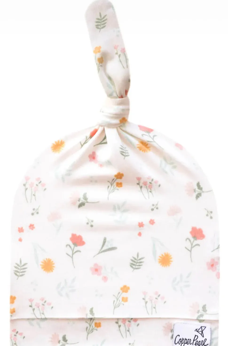 Copper Pearl Newborn Top Knot Hat - Mabel