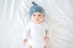 Copper Pearl Newborn Top Knot Hat - North