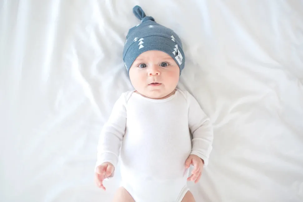 Copper Pearl Newborn Top Knot Hat - North