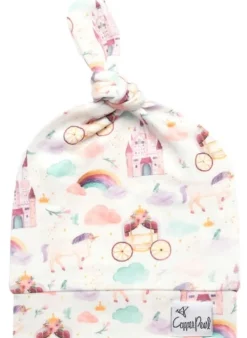 Copper Pearl Newborn Top Knot Hat - Enchanted