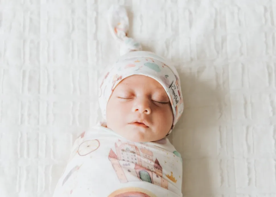 Copper Pearl Newborn Top Knot Hat - Enchanted