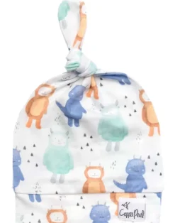 Copper Pearl Newborn Top Knot Hat - Max