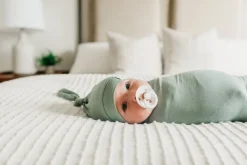 Copper Pearl Newborn Top Knot Hat - Briar