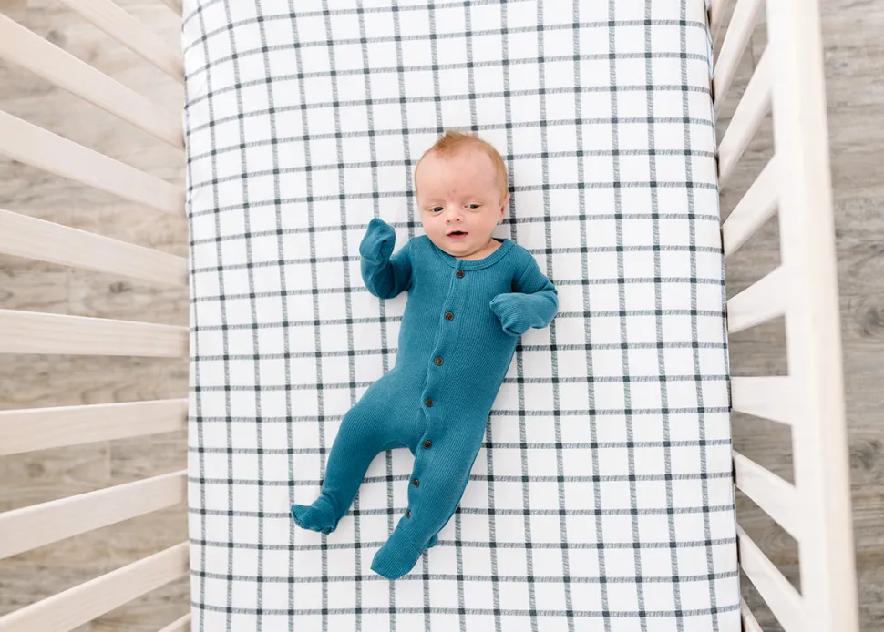 Copper Pearl Premium Fitted Crib Sheet - Ledger