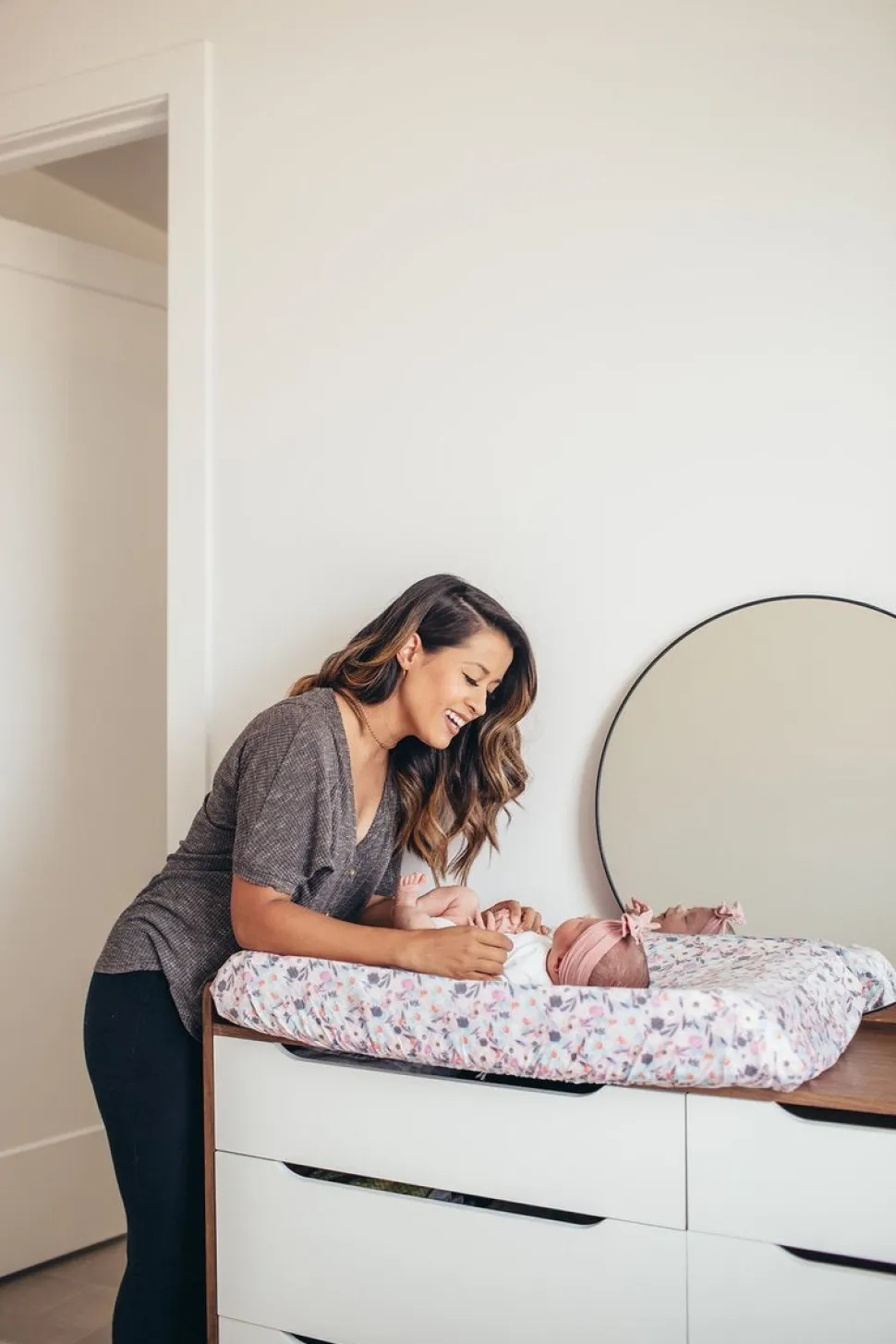 Copper Pearl Premium Knit Diaper Changing Pad Cover - Morgan