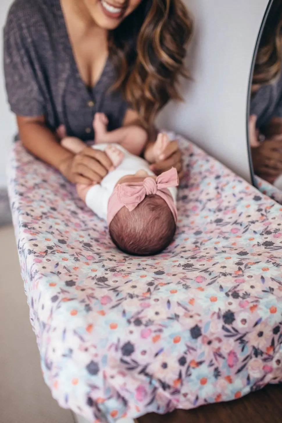 Copper Pearl Premium Knit Diaper Changing Pad Cover - Morgan