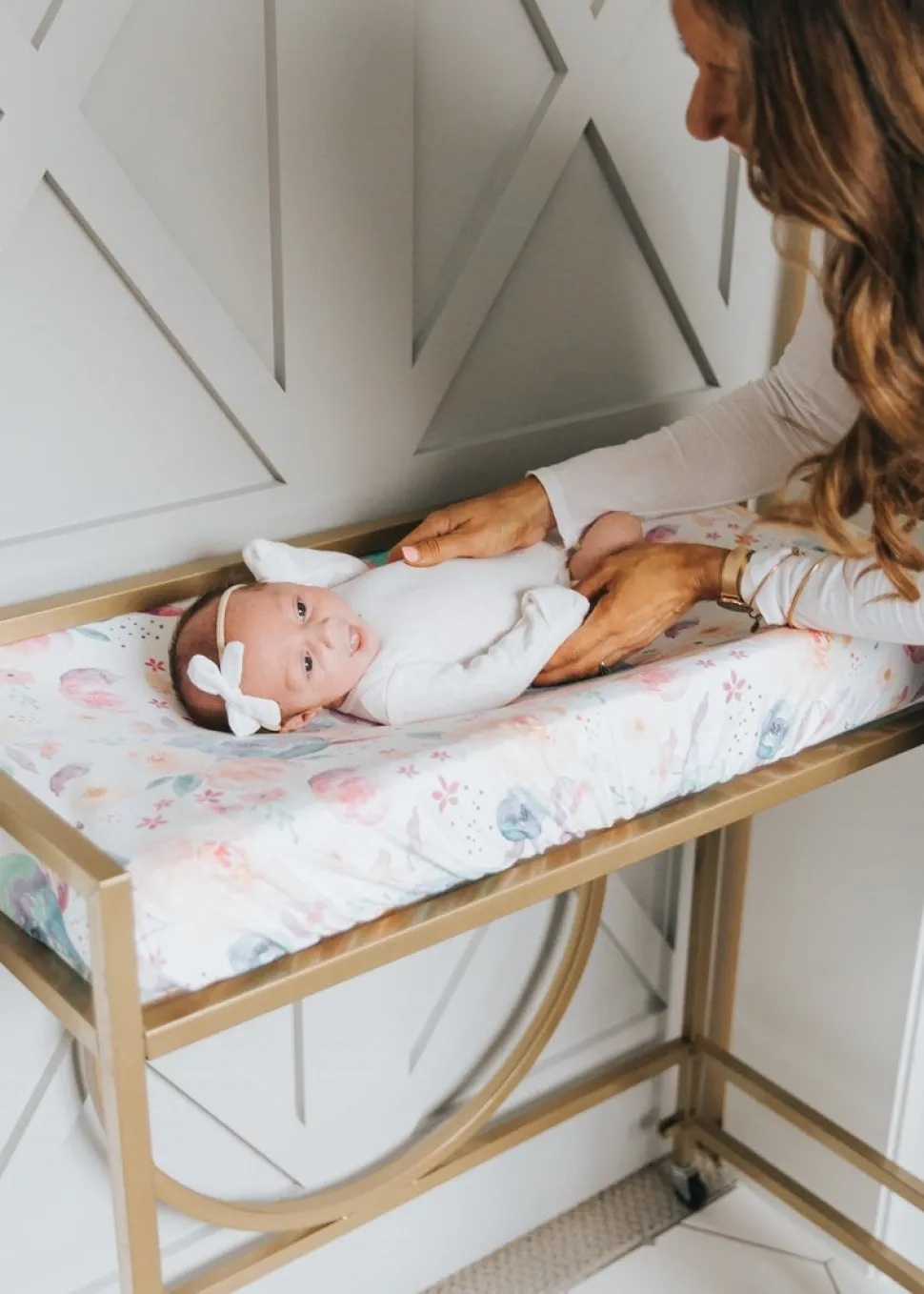 Copper Pearl Premium Knit Diaper Changing Pad Cover - Bloom