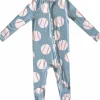 Copper Pearl Zip-up Footie, Slugger (6-12M)