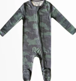 Copper Pearl Zip-up Footie - Hunter (0-3M)