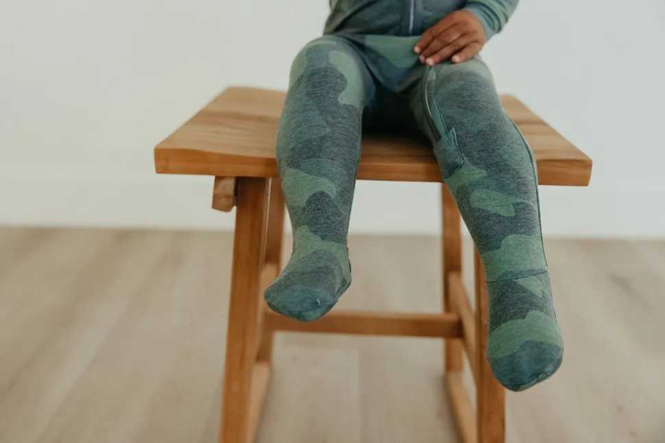 Copper Pearl Zip-up Footie - Hunter (0-3M)