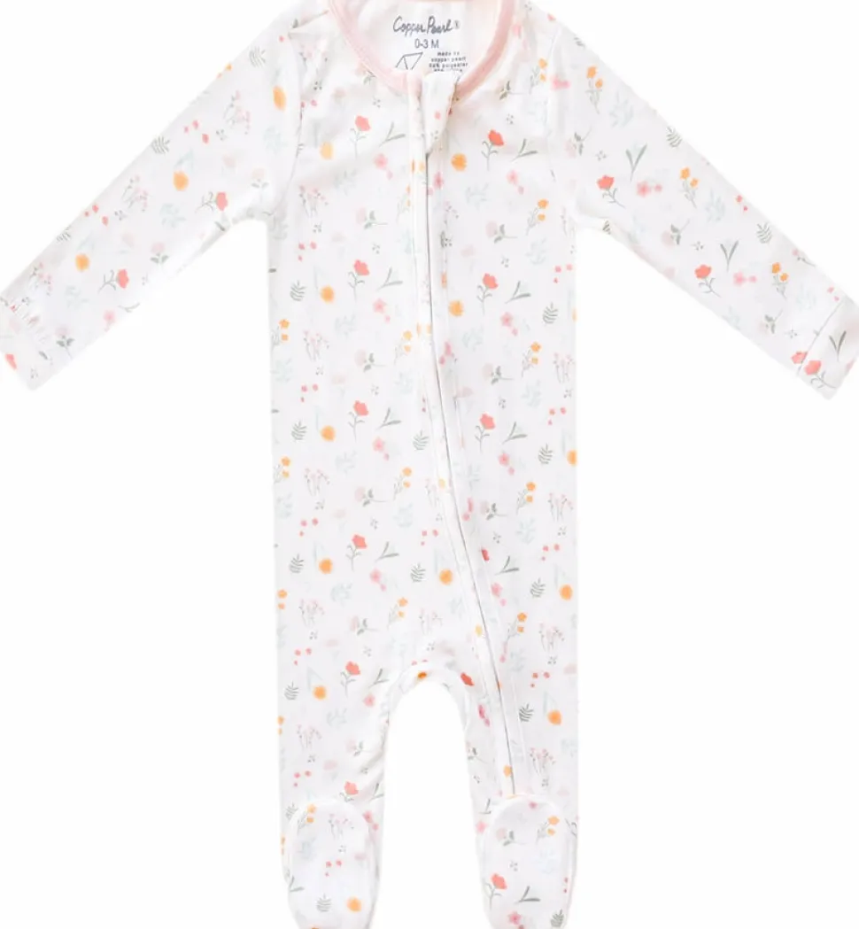 Copper Pearl Zip-up Footie, Mabel (0-3M)