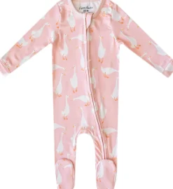 Copper Pearl Zip-up Footie - Goosie (12-18M)