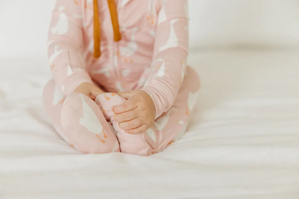 Copper Pearl Zip-up Footie - Goosie (12-18M)