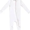 Copper Pearl Zip-up Footie - Dove (3-6M)