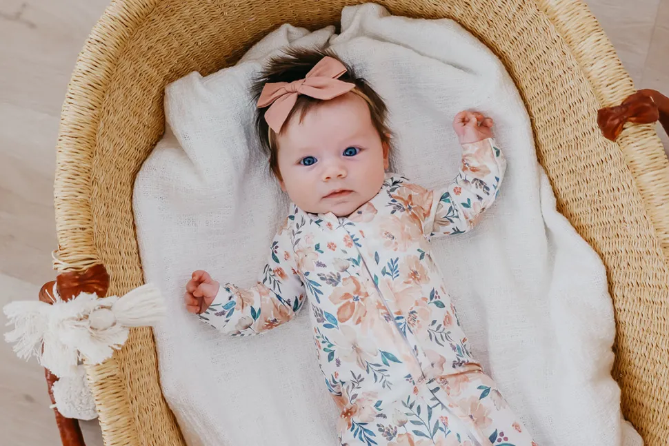 Copper Pearl Zip-up Footie - Autumn (6-12M)