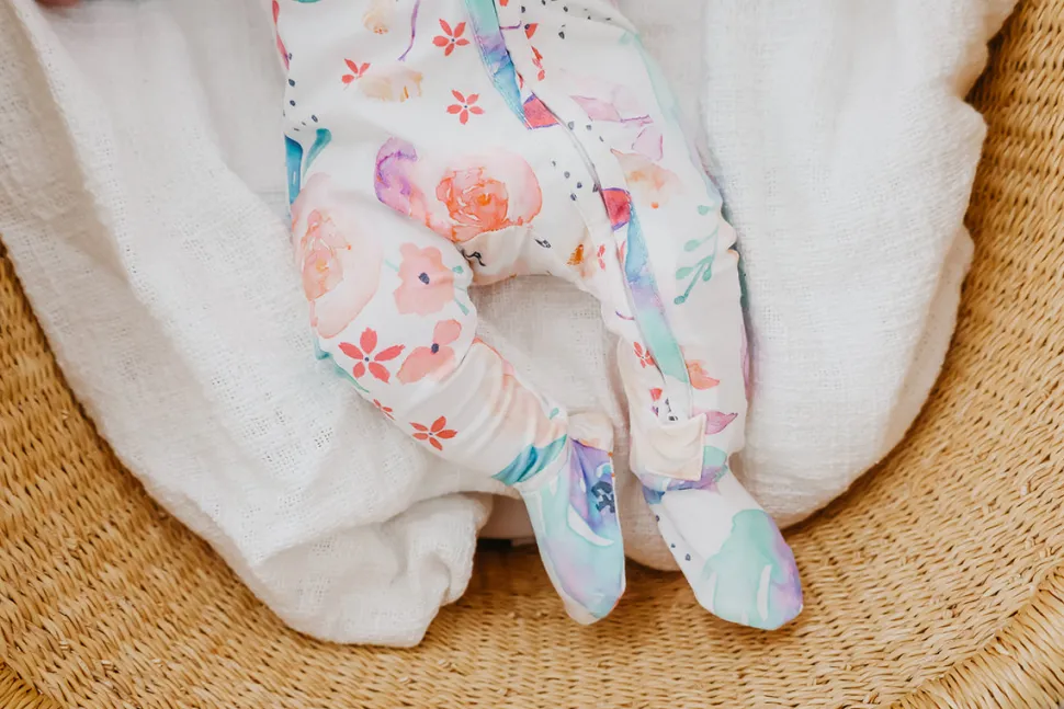 Copper Pearl Zip-up Footie - Bloom (6-12M)