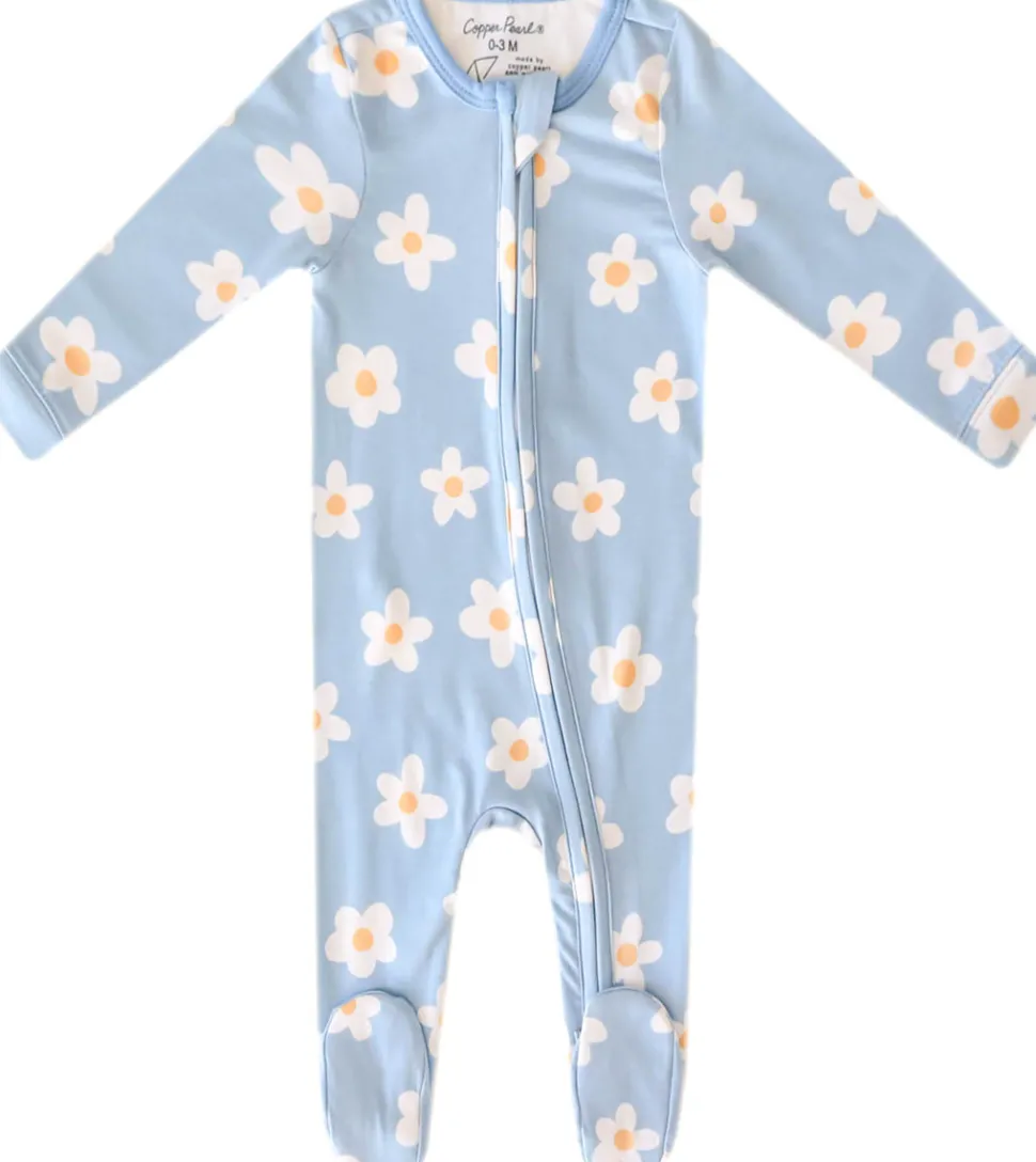 Copper Pearl Zip-up Footie - Della (12-18M)