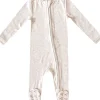 Copper Pearl Zip-up Footie - Oat (3-6M)
