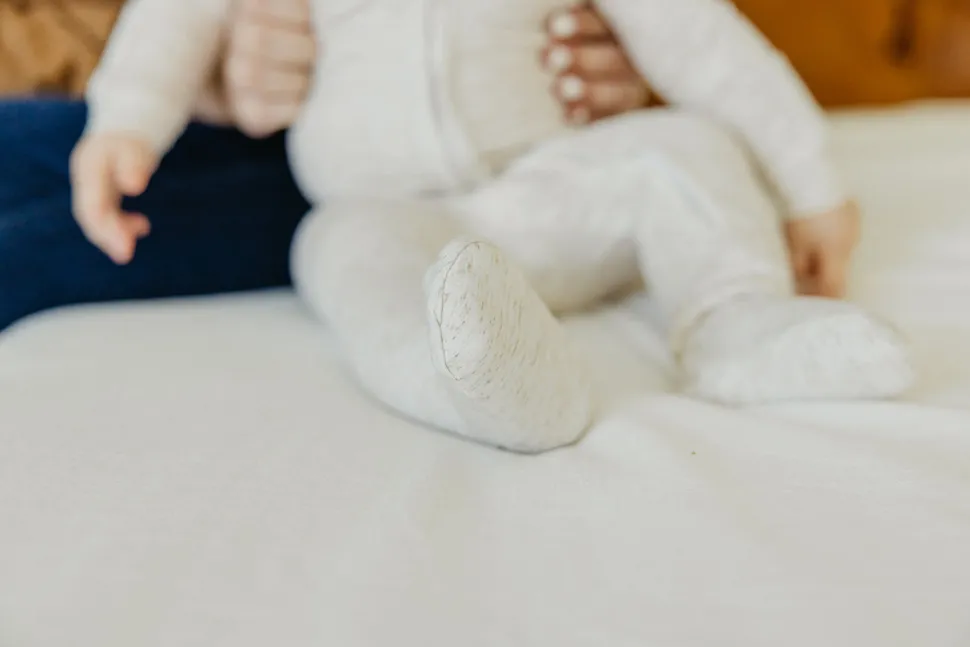 Copper Pearl Zip-up Footie - Oat (3-6M)