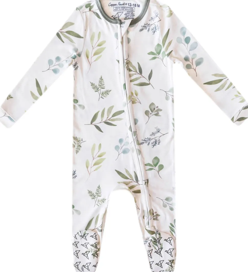 Copper Pearl Zip-up Footie - Haven (12-18M)