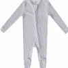 Copper Pearl Zip-up Footie, Ash (3-6M)
