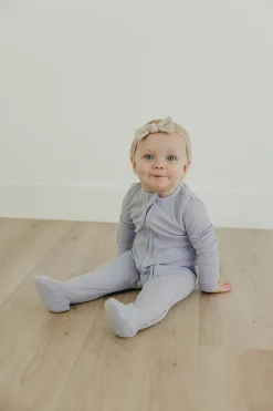 Copper Pearl Zip-up Footie, Periwinkle (3-6M)