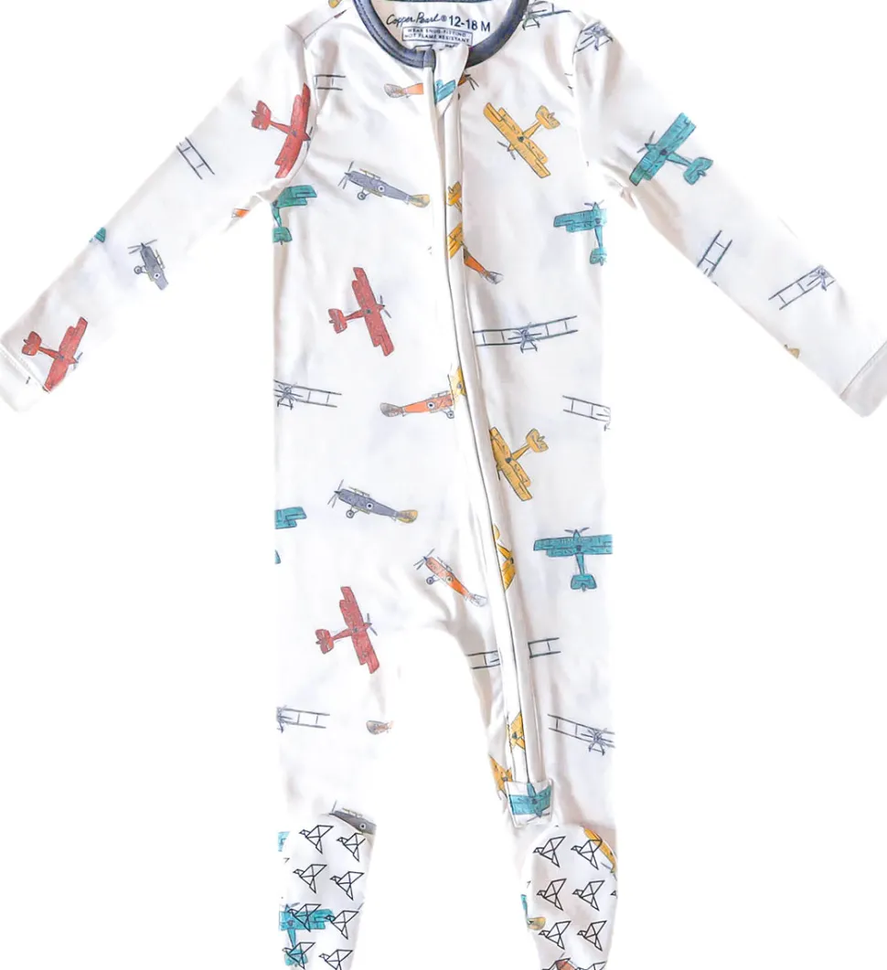 Copper Pearl Zip-up Footie - Ace (6-12M)