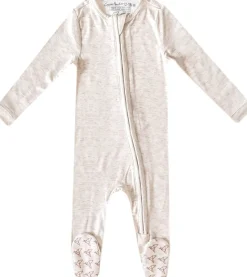 Copper Pearl Zip-up Footie - Oat (0-3M)