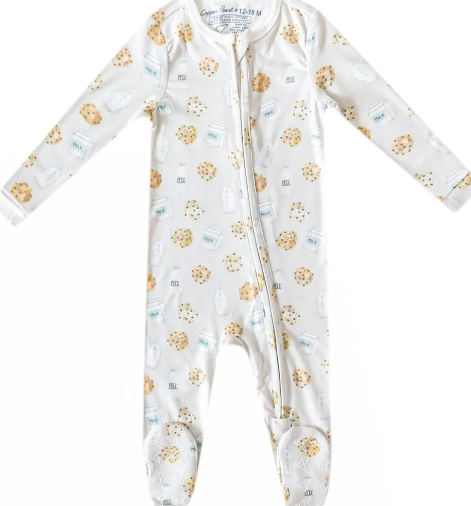 Copper Pearl Zip-up Footie - Chip (0-3M)
