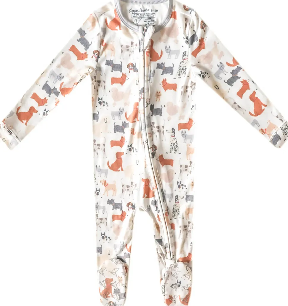 Copper Pearl Zip-up Footie - Rufus (6-12M)