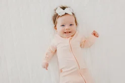 Copper Pearl Zip-up Footie - Blush (6-12M)