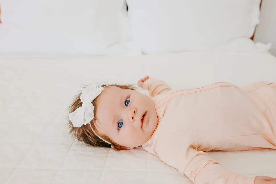 Copper Pearl Zip-up Footie - Blush (6-12M)
